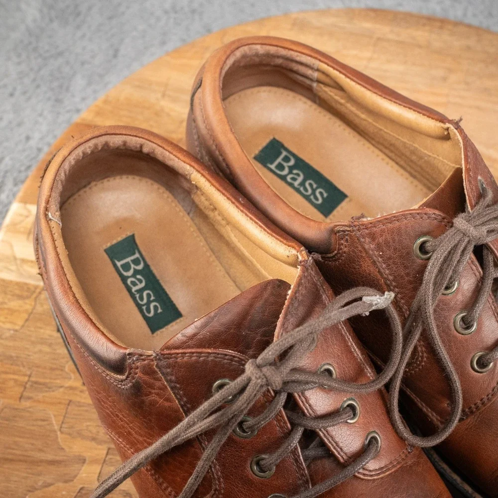 Bass Hamilton Low Boots 1428-200 Men's 10, Leather‎ Upper Oil Resistant Brown